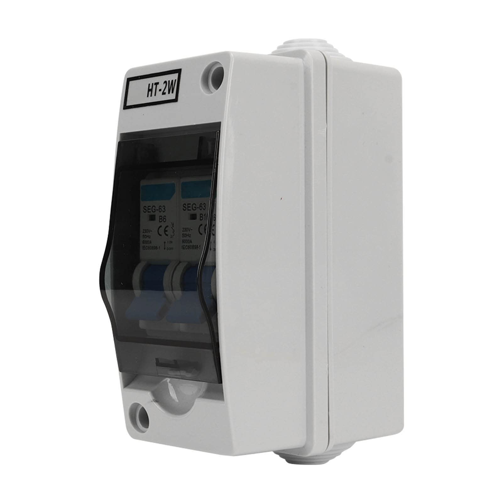 Disyuntor de Fugas en Miniatura 230V 6A 16A Caja de Distribución de Energía Impermeable MCB de 2 Vías