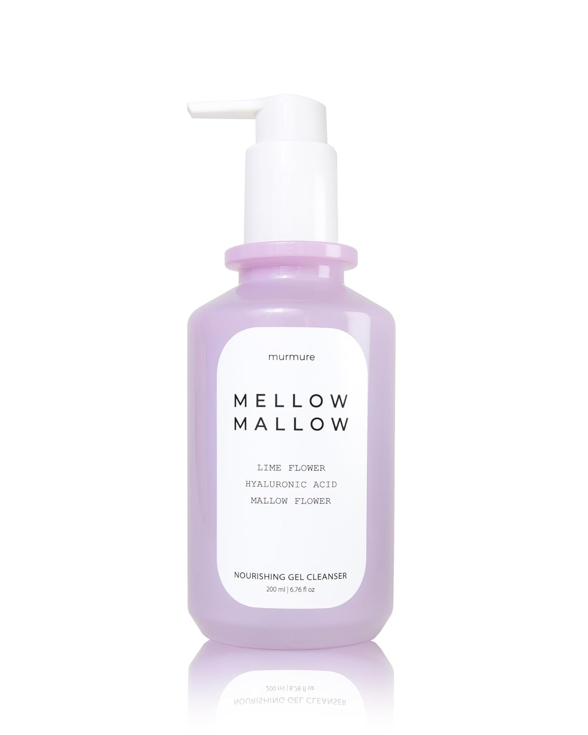 Murmure – Mellow Mallow : Nourishing Face Wash – Gentle Gel Cleanser/Makeup Remover & Moisture Locking – Mallow Flower + Hyaluronic Acid – All Skin Types, Sensitive Skin (6.76 oz)