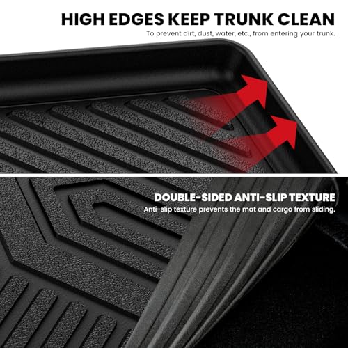 Image of LASFIT Cargo Trunk Mat with Backrest Mats for Mazda CX5 2017-2025 | 100% TPE All Weather Rear Cargo Liner Custom Fit Waterproof CX 5 Seat Back Mat Automotive Accessories, Black