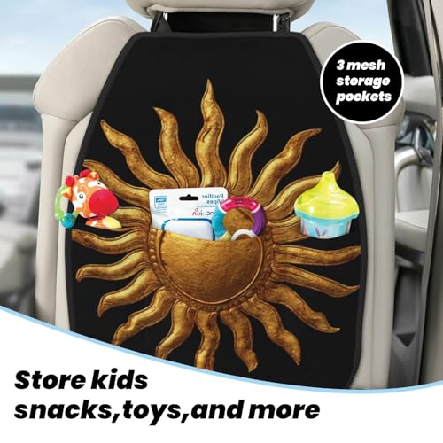 Protectores de asiento dorados para coche: ideales para viajar con niños sin manchas de barro 5