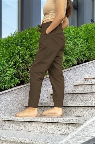 Image of Women's Cotton Regular Fit Trousers - Comfortable and Stylish Casual Office Wear Kurti Pants for Daily Use, Soft and Breathable Fabric
