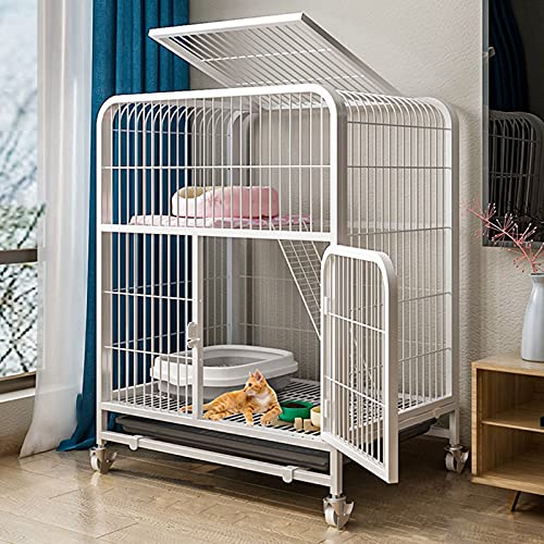 Cage pour chaton métallique blanche pour éviter les fuites des animaux