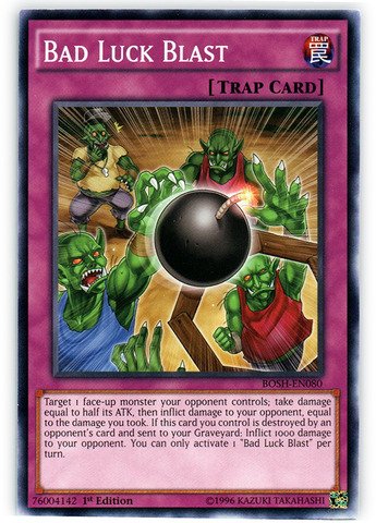 yugioh bomb cards YU-GI-OH! - Bad Luck Blast (BOSH-EN080) - Breakers of Shadow - 1st Edition player and collector. Carnie Folk - Guessing Bomb