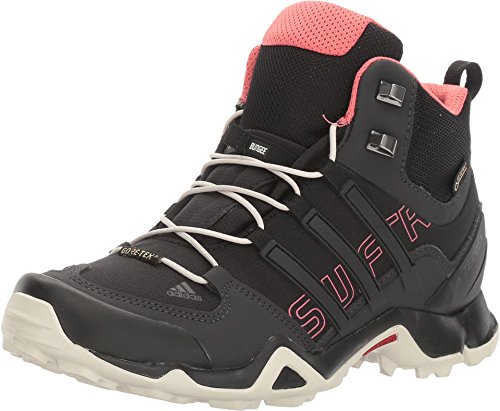 adidas Women's Terrex Swift R Mid GTX Hiking Shoe-Black/Black/Tactile Pink-10