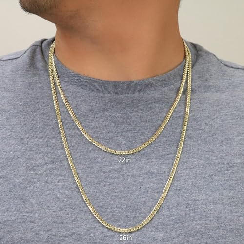 Nuragold 14K Real Yellow Gold Solid Miami Cuban Link Chain Necklace 16"-30" (2.7mm-11mm) Italian Jewelry for Men & Women3