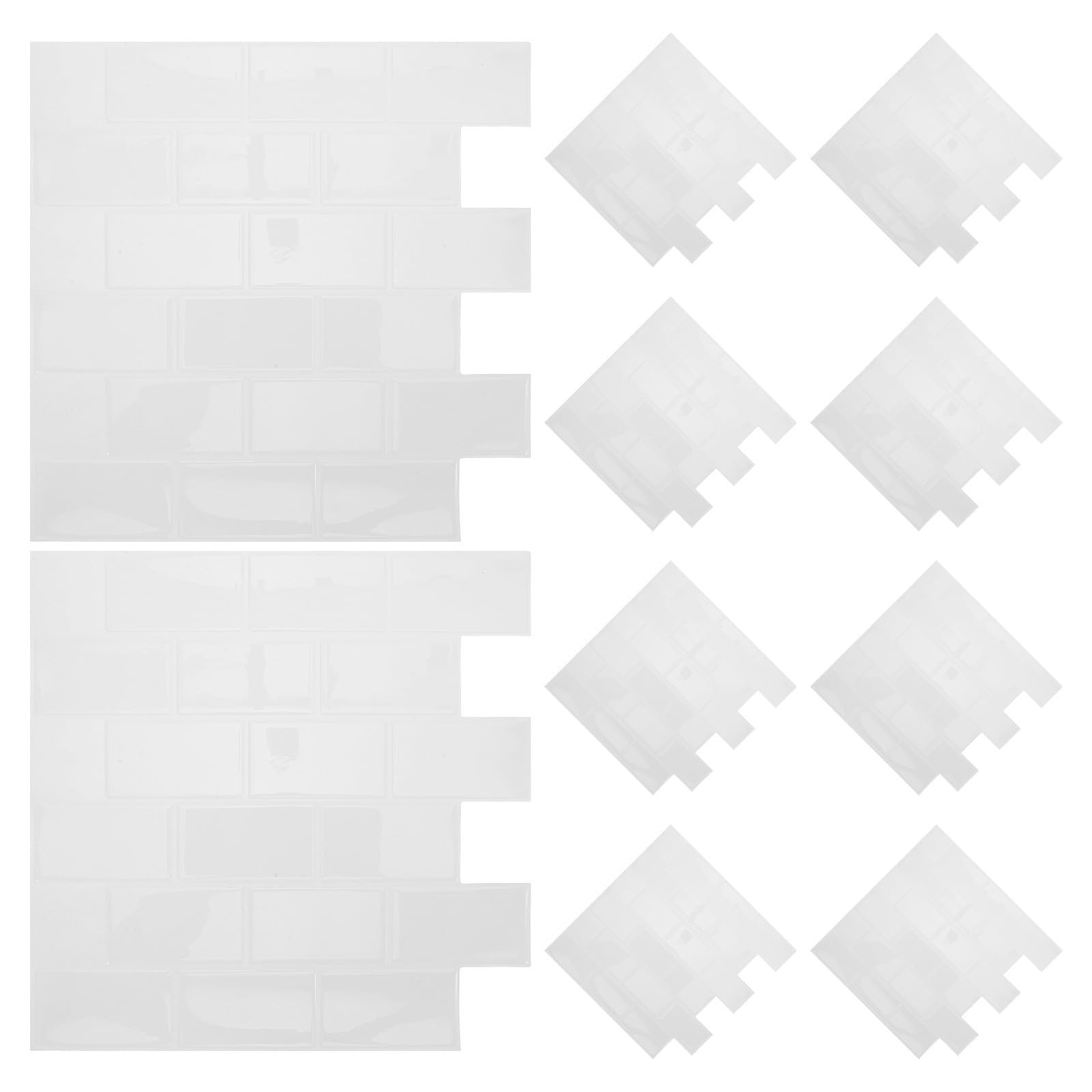 10 Piezas Papel Pintado Adhesivo 3d de Ladrillo Blanco