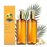 Self Tanning Mist for Face & Body – Lightweight Sunless Tanning Spray, Hydrating Formula for Gradual Natural Glow, Fine Mist Self Tanner for Even Application (2pcs)