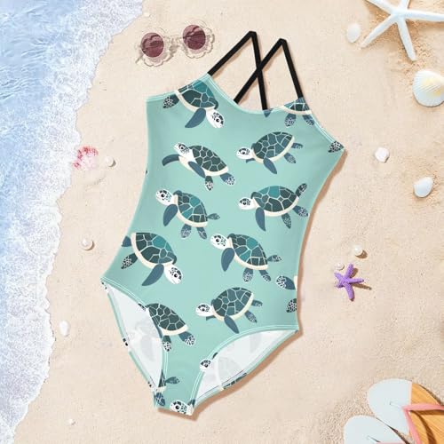 Image of Girls One Pieces Swimsuit Cute Beach Swimwear with Adjustable Strap 3-10 Years
