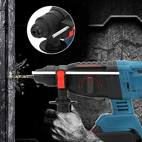 Elektrische Schlagbohrmaschine, 3 in 1 Elektrischer wiederaufladbarer Bohrhammer, Akku-Elektropick EU-Stecker 220 V… – Bild 5