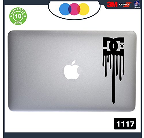 Adhesivo DC Pintura  -para todos los modelos de Apple Mac Book 13  15  17  -Pegatina para cualquier Computer también no MAC BOOK  PC  Color Negro Cod. 1117