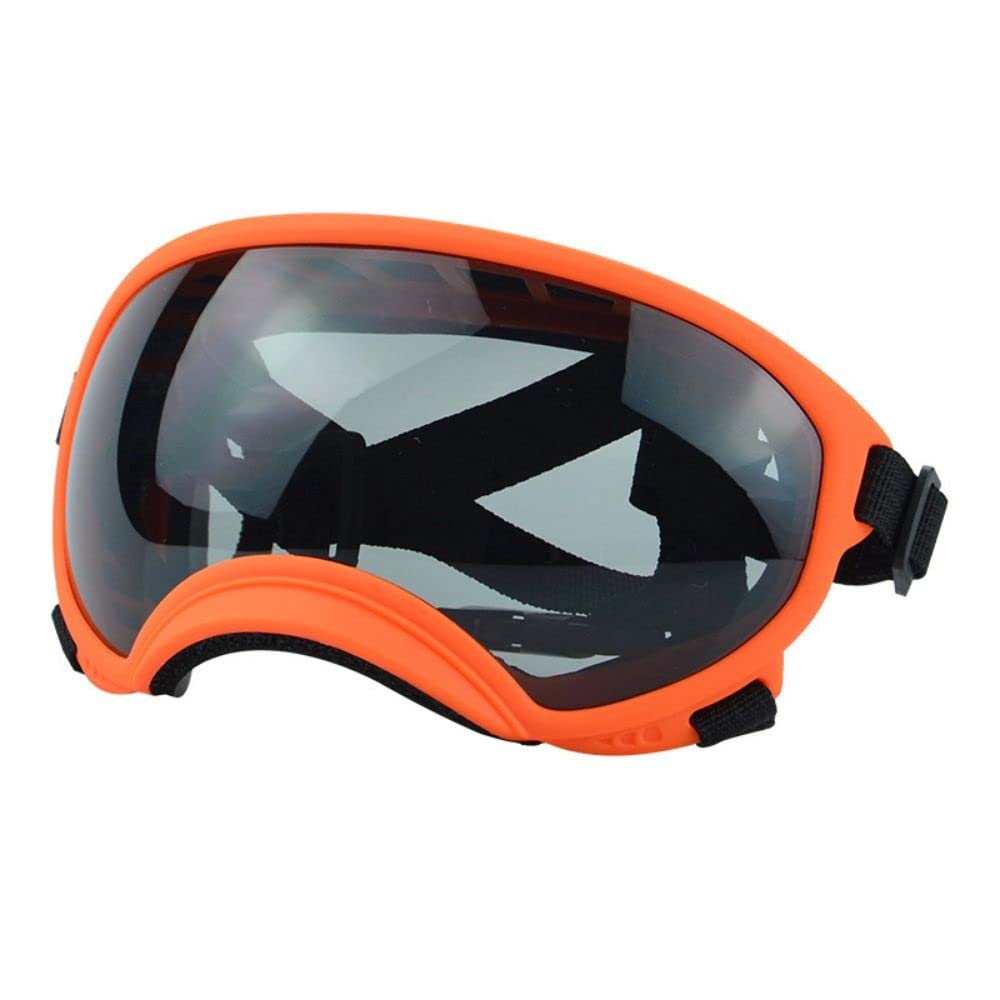 Sunscreen Pet Dog Glasses with Adjustable Strap, UV Protection Winproof Dog Sunglasses for Walking Skiing(orange&grey) — image 1