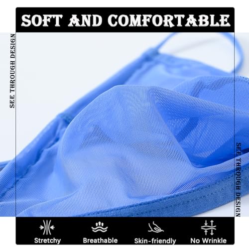 JINSHI Men's Thongs Underwear Silk Brief Micro Mesh Low Rise Sexy T-Back Bulge Pouch Sexy G-Strings Underpants Briefs Nylon3