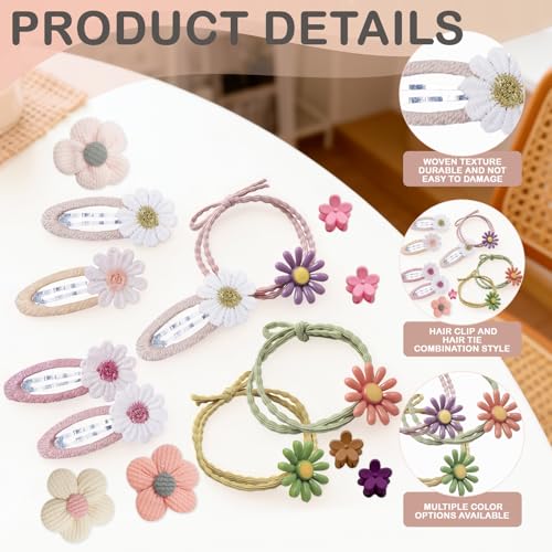 21-Teiliges Haarspange Mädchen Blumen, Stoff HaarspangenMädchen, Haarschmuck Mädchen Blumen, Haarklammern Mädchen, Haarspangen Baby, Haarspangen Kinder Stoff, HaarspangenTeenager MädchenBlumen