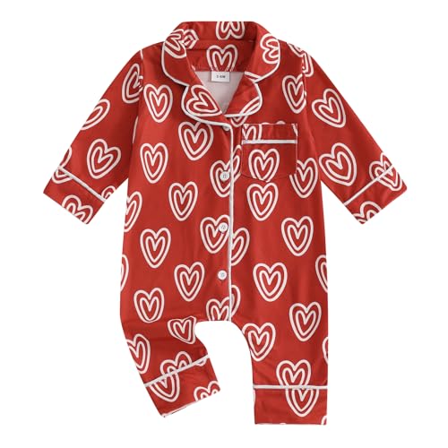 Image of Balaflyie Baby Girl Button Down Pajamas Romper One-Piece Jumpsuit Long Sleeve Sleeper Infant Sleepwear