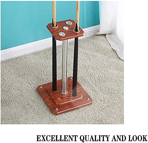 Billiard Pool Cue Stick Holder,Pool Cue Racks,0903Billiards Snooker Accessory,Billiard Cue Racks,Metal Eyelet, Holds up to 4 Cues, for Gyms Door/Gym Play Centers,Walnut(Color:White)