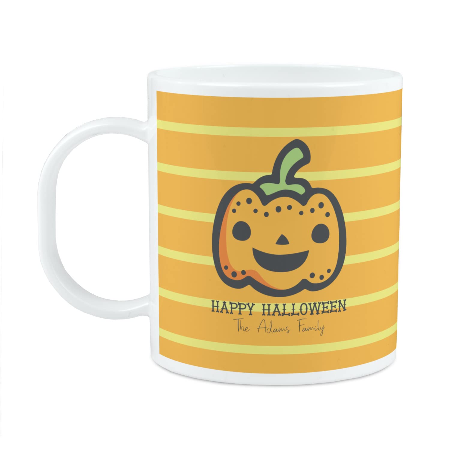 Personalized Halloween Pumpkin Plastic Kids Mug