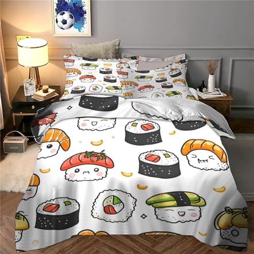 Parure de lit sushi en microfibre premium avec impression 3D haute qualité