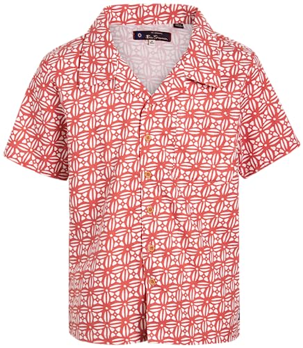 Ben Sherman Boys' Linen Shirt - Casual Short Sleeve Button Down Collared Shirt (Size: 8-18)