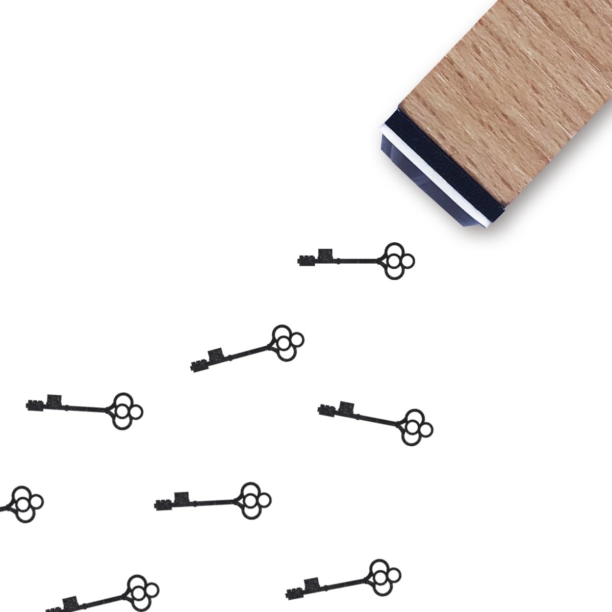 Skeleton Key Rubber Stamp, 3/5 Inch Small Mini Stamp for Scrapbooking Card Making Planner