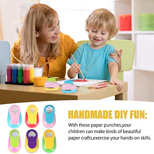 Regilt 6 Pcs Colorful Craft Hole Punch With 10 Glitter Cardstock Papers, Decorative Scrapbook Paper Puncher Set, Different Shape Paper Hole Puncher Set For Office Supplies (6 Pcs- Different Shapes) #TOP7