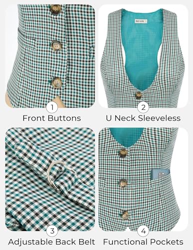 Image of GRACE KARIN Women's Suit Vest Top, Dressy Casual Sleeveless Button Waistcoat, Fromal Steampunk Blazer for Work Office