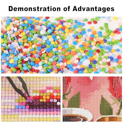 Image of AiYuanzsh Coffee Diamond Art Kits for Adults, Coffee Cups Roses Diamond Painting Kits for Beginners, 5D DIY Full Drill Round Rhinestone Gem Art Crafts Paintings for Home Wall Decor 12 inchx16 inch