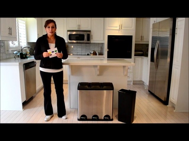 Image of Step N' Sort 60L 3-Compartment Kitchen Recycling Bin - Stainless Steel Trash & Recycling Can with Hands-Free Step Pedals (3 x 20L)