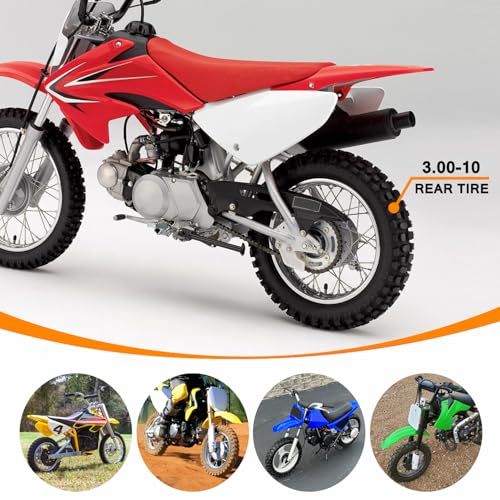 Image of HOLATO 2.75 /3.00-10 Inner Tube for 50cc 70cc 90cc 110cc 125cc XR50 XR70 CRF50 CRF110 KLX110 KX60 KX65 PW80 TTR90 DRZ70 DRZ110 RM50 RM60 RM65 Baja Coolster Apollo SSR Pit Dirt Bike Scooter Motorcycle