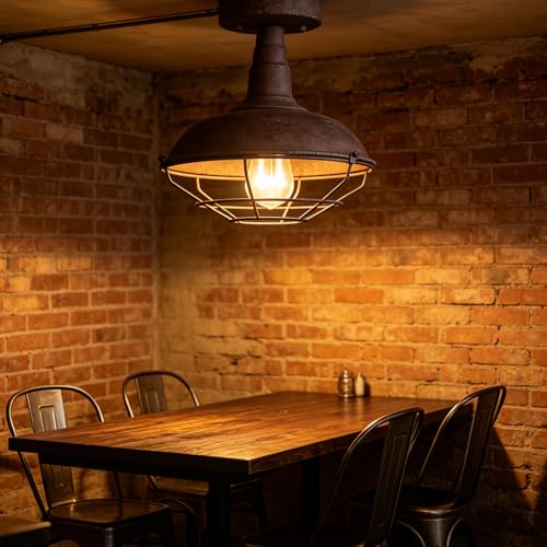 Image of DAYCENT Semi Flush Mount Ceiling Light Barn Style Light Fixtures