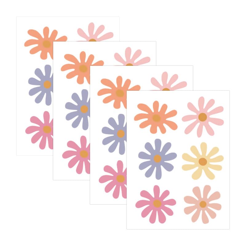 24 Pcs Daisy Wall Stickers, Colorful Flower Decals for Bedroom, Nursery, Living Room, Girls and Boys Room Decoration