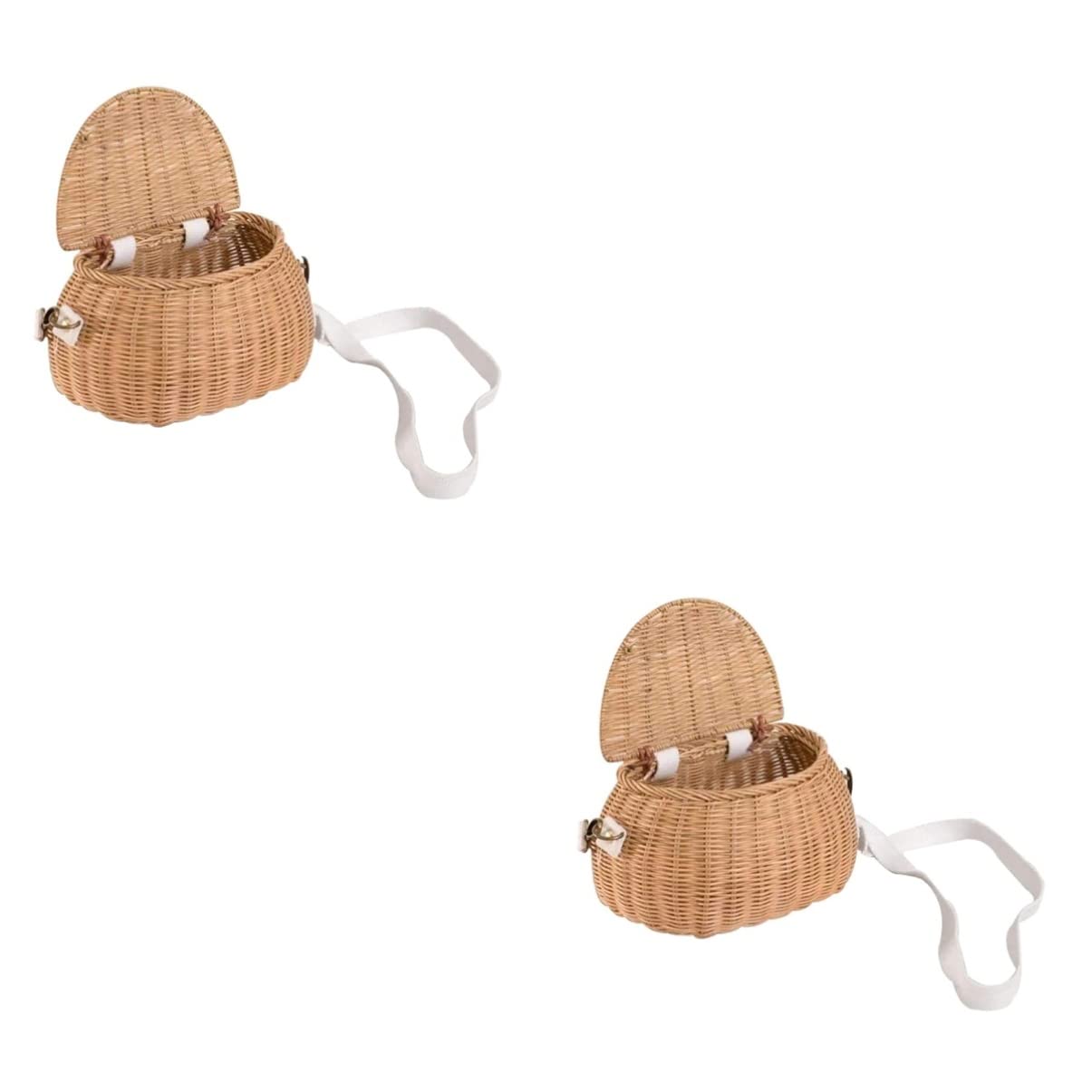 DECHOUS 2 Bolsos De Playa Cruzados para Mujer Tejidos Mano para Mujer Bolsos Cruzados De De Ratán Bolso De Hombro Cesta De Moda Bolso De Color Caqui Tropical para Niñas Bolso