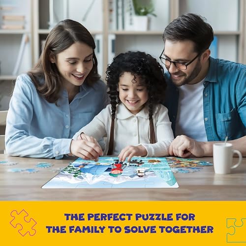 Image of Set of 2 Vacation Theme Jigsaw Puzzles for Kids 5+ Years, 48 Pieces Each, Tea Garden & Desert Scenes, Educational Puzzle Game with Activity Sheet, Cognitive Development Toy