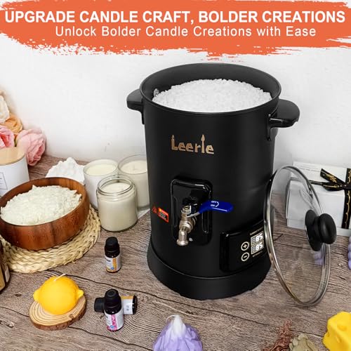 Leerie 12Lbs Digital Wax Melter for Candle Making - D6 Candle Wax Melting Pot with Accurate Temperature Control & Heating Core Brass Spout for DIY Home Business Candle Maker - Image 3