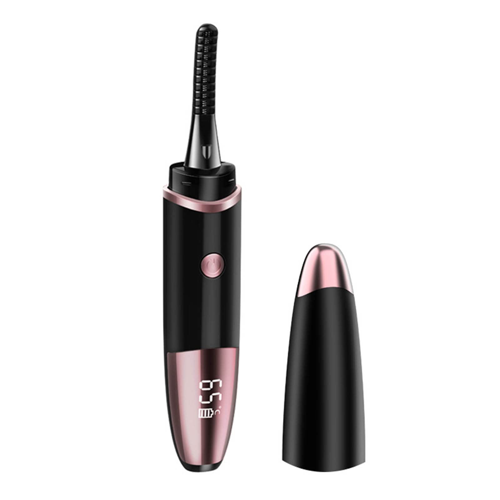 Piegaciglia Elettrico Riscaldato Piega Ciglia Donna Con Pettine Incorporato Ricaricabile Electric Eyelash Curler Heat with Brush Comb Piccolo Display Digitale A Quattro Marce USB (24X22X150mm,black)