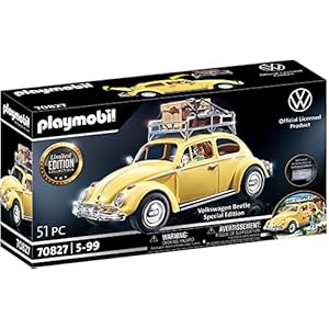 PLAYMOBIL 70827 Volkswagen Beetle como Coche Familiar Amarillo, edición Especial para Aficionados y coleccionistas, 5 99 años