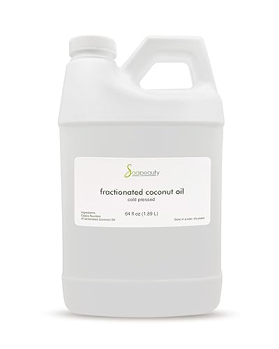 Soapeauty Aceite de coco fraccionado prensado en frío refinado  100% natural disponible a granel  Portador para aceites esenciales, cara, piel,