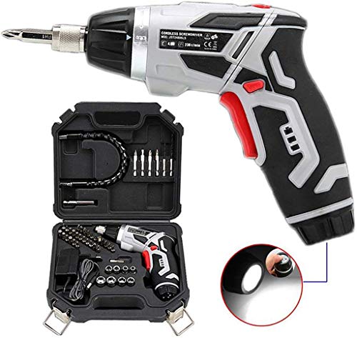 Samnuerly Elektroschrauber wiederaufladbar, Akku-Bohrschrauber 4 V, 46-teiliges Elektroschrauber-Set mit Tragetasche, 220 V