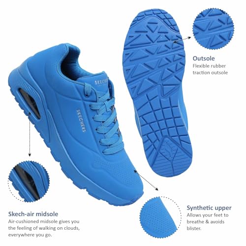 Image of Skechers Mens UNO - Stand ON AIR Blue Casual Sneakers, 8 UK