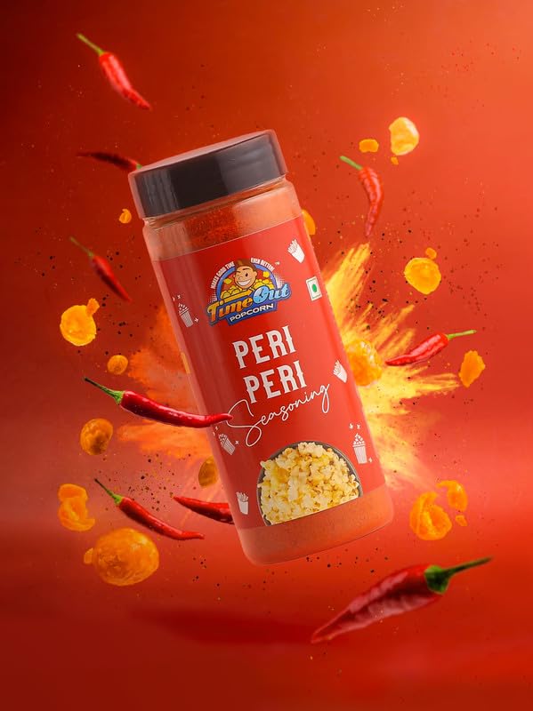 Image of Time Out Popcorn Peri Peri, Multi-Purpose Powder, Popcorn and Snacks Flavoring,Pack of 2, 100g Each