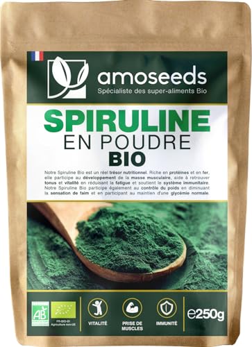 Spiruline en poudre BIO 250G | Naturelle et Pure | Riche en proté...