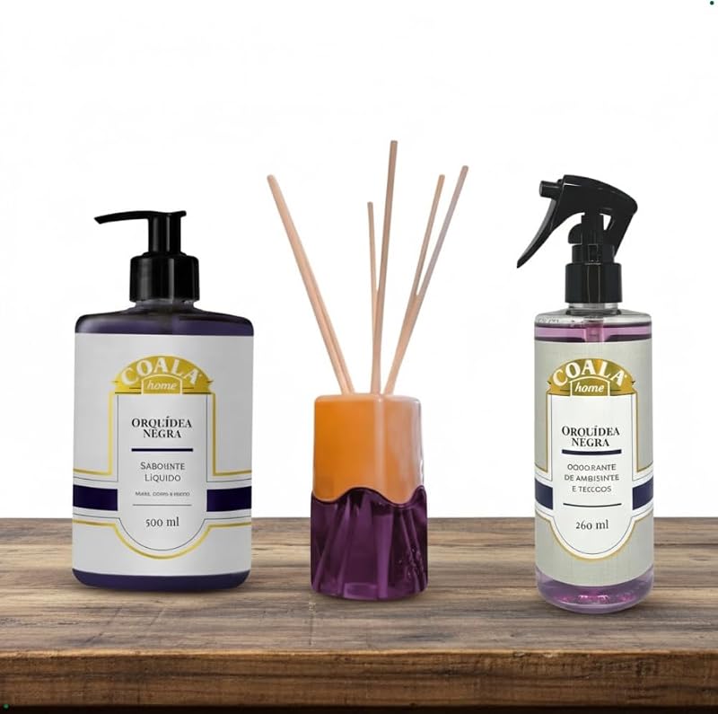 Coala Aromatizador Orquidea Negra Spray 260ml Difusor 100ml Sabonete 500ml