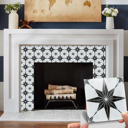 Starry Tile Stickers - Fireplace - Waterproof & Removable - Peel and Stick - Backsplash Tile Stickers 6X6/PC 16PC/Pack