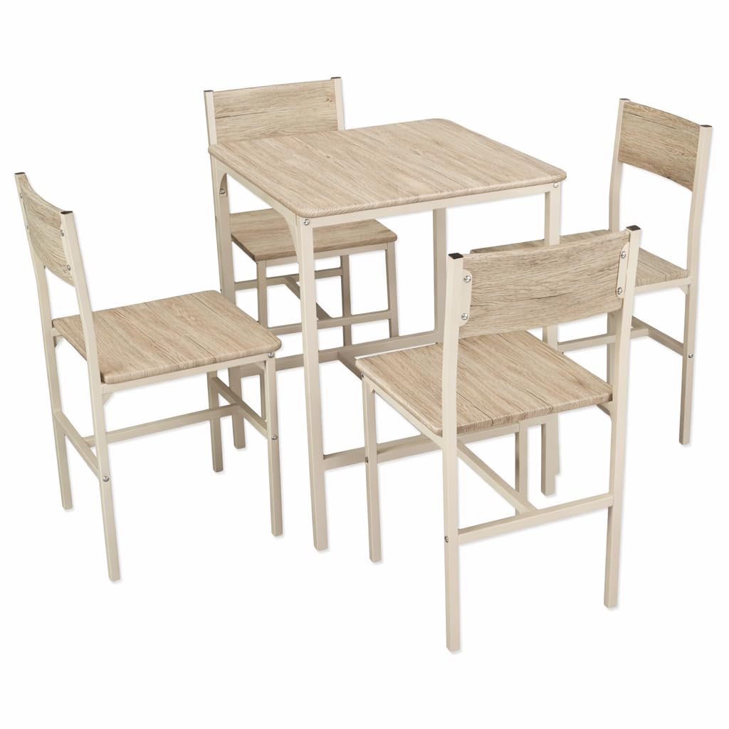 YELLOO Mod. PORTOFINO Set Mesa Bar con 4 sillas Beige Cocina Meubles