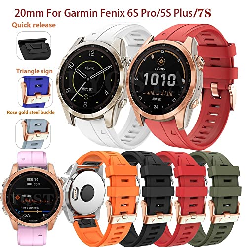 Bracelet Garmin Fenix 5S en silicone agate rose et accessoires 20mm - 2