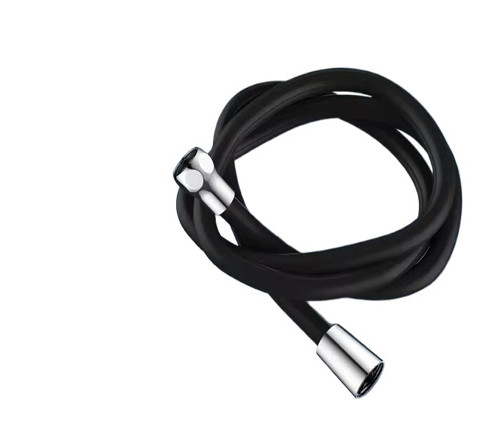1.5M Bathroom Silicone Shower Tube Bend Arbitrarily Hose Explosion Proof Anti-Winding Shower Hose Bathroom Faucet Accessories(Black-a,2M)