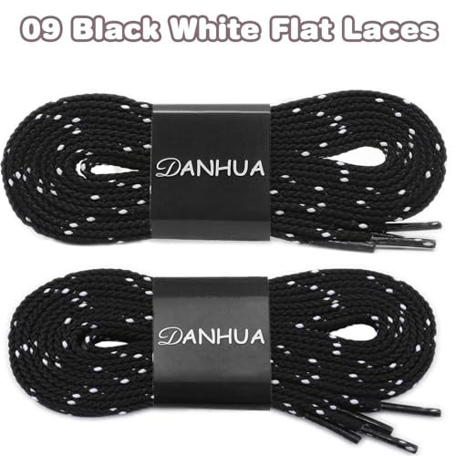 Image of Flat Shoelaces Multicolor Twill Point Thick Shoe Lace Shoestring 2 Pair