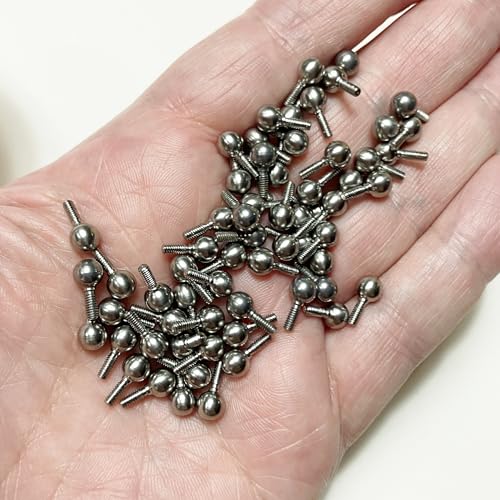M00031-10 MOREZMORE 10pc Threaded Balls 5mm M2 for Ball Socket Stop Motion Puppet Armature Full-Threaded Humanly Posable Armature Parts HPA FSB