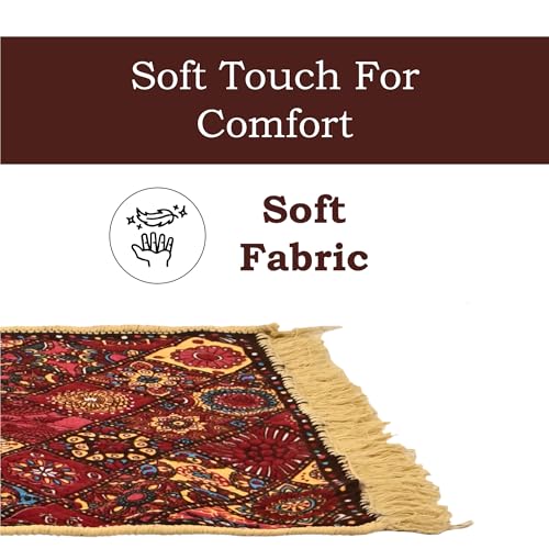 Image of Kuber Industries 2x6 Feet Shaneel Bed Side Runner for Kitchen | Easy to Clean & Multipurpose Runner for Home, Bedroom & Living Room | Rangoli Print - Multi Colour
