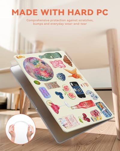 Image of iCasso for MacBook Air 15 inch Case 2026 2025-2023 Release M5 A3448 M4 A3241 M3 A3114 M2 A2941, Vintage Slim Protective Hard Shell Case+Keyboard Cover for Mac Air 15,Watercolor Stickers