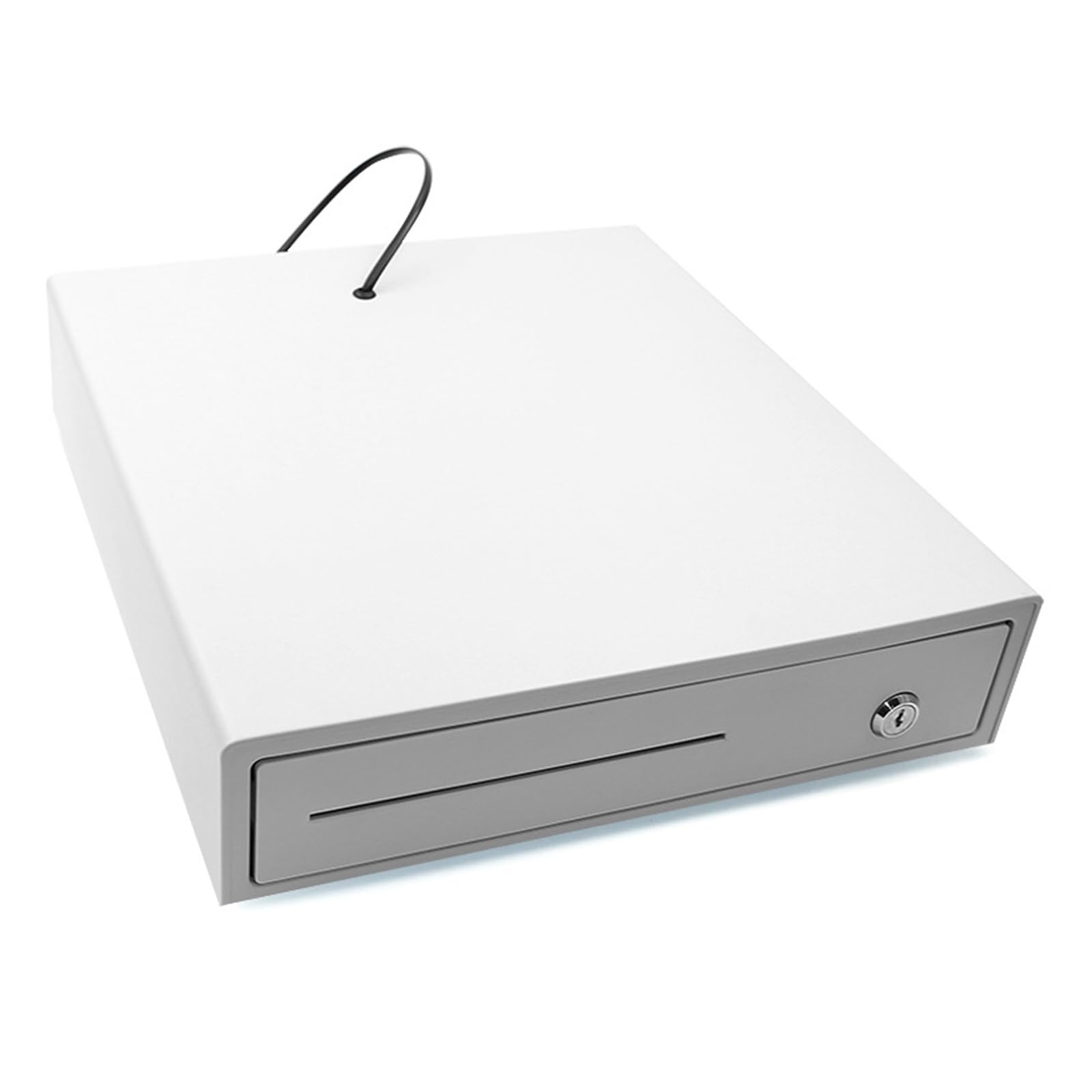 Cassetto Della Cassa,quattro Scomparti E Cassetta Del Registratore Di Cassa A Tre Livelli,apertura Automatica E Manuale Dei Cassetti Del Registratore Di Cassa,per Supermercati, Negozi, H(Color:bianco)